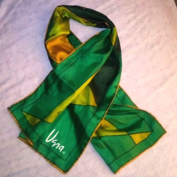 Vintage Greens Olive black lined scarf - Picture 1 of 7